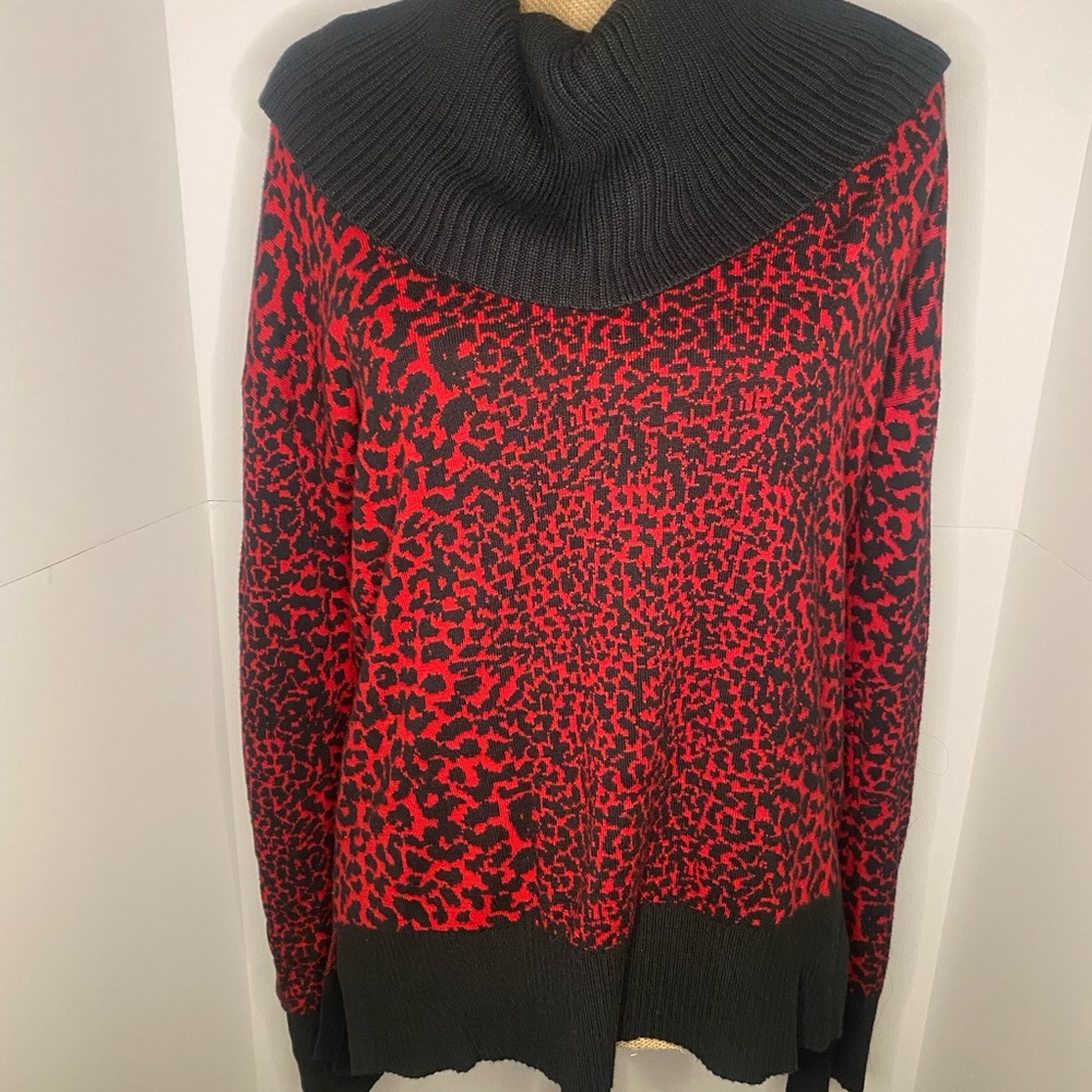 Black and red cheetah print sweater